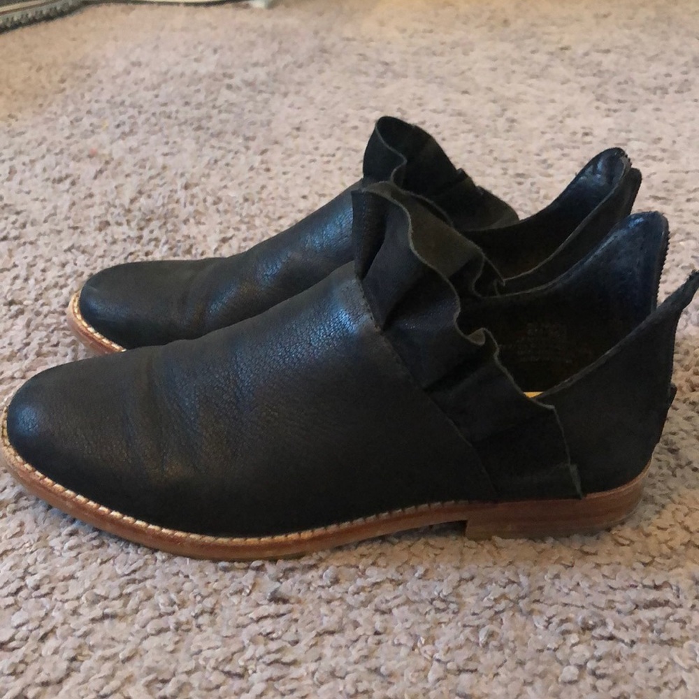 Black Sole Society Booties with Ruffle Detail